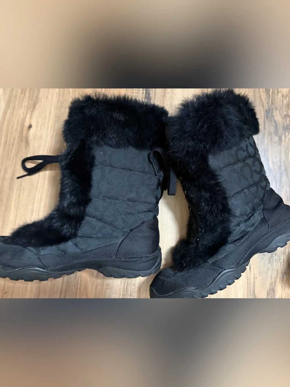 Coach Jennie black winter snow boots 8 1/2
